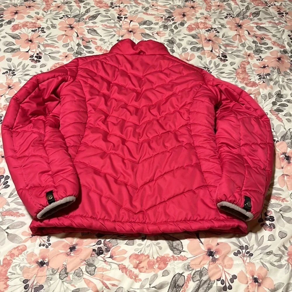 Gerry Fuschia Pink Silver Girls Puffer Coat Size Large 14-16